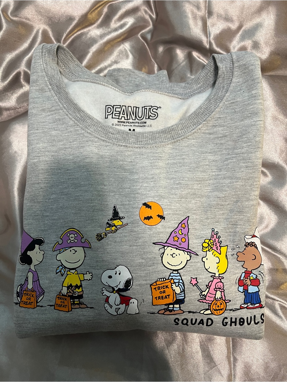 Peanuts Gray "Squad Ghouls" Halloween grey sweater